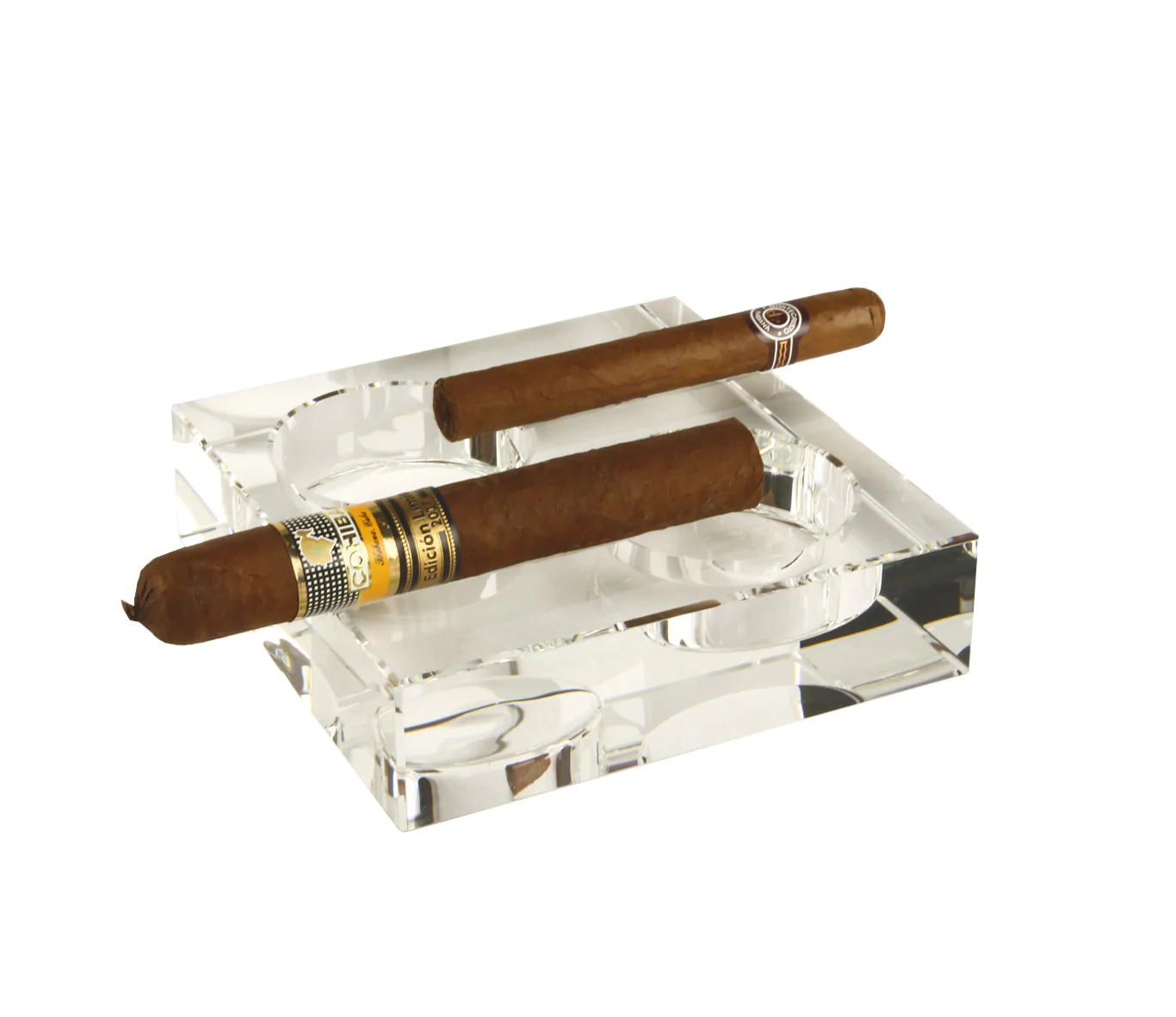 Zigarrenzubehör - Zigarrenaschenbecher, Glas bernsteinfarben, 4er