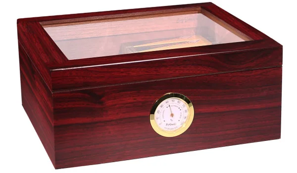 BigSmoke Humidor Medium braun mit Glasdeckel